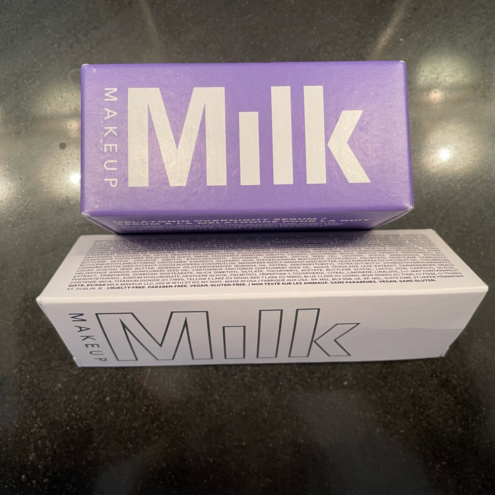 Milk Kush Lip glaze, rosebud & overnight serum